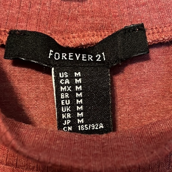 Forever 21 Sleeveless Mock Neck Mid Length Ribbed, Maroon, Size Medium - Picture 4 of 6
